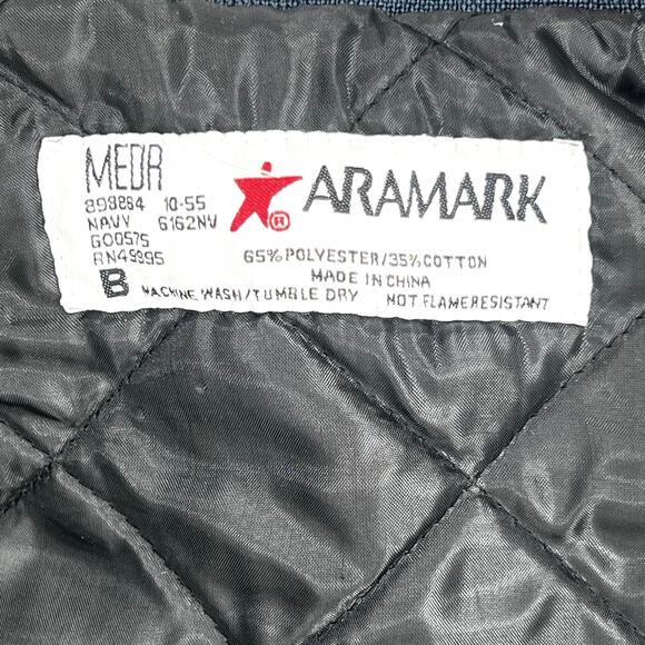 Aramark Quilted Bomber Work Jacket Mens Medium Navy - Picture 7 of 8